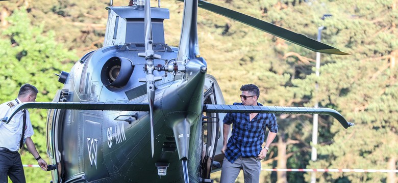 Robert Lewandowski już w Arłamowie. Na zgrupowanie kadry przyleciał helikopterem