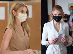 Kto by się tego spodziewał?! Bardzo podobne "wyborcze" stylizacje Kasi Tusk i Kingi Dudy. FOTO