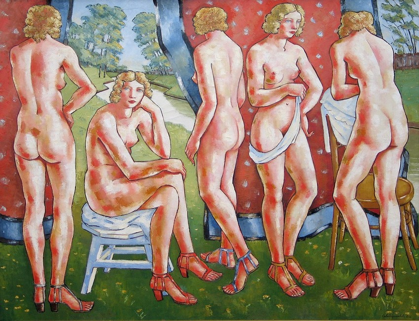 S Šumanović, Kompozicija s aktovima (1936) GS S Šumanović, Šid