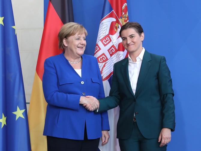 Nemačka kancelarka Angela Merkel i premijerka  Vlade Republike Srbije Ana Brnabić u Berlinu 