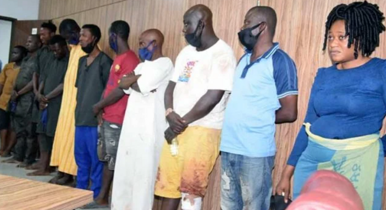 DSS paraded suspects from the raid on Sunday Igboho's house.