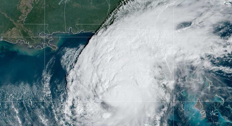 Hurricane Milton is nearly on top of Florida in this satellite image taken Wednesday morning. CIRA/NOAA