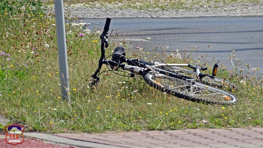 Potrącenie rowerzystki na przejściu dla pieszych - 28.06.2022 - autor: 112tychy.pl