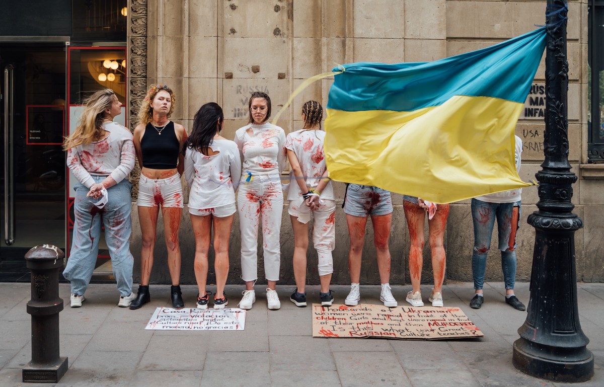 Protest ukraińskich aktywistek przeciwko gwałtom wojennym