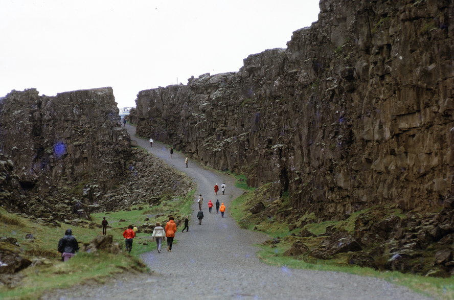 Þingvellir jest miejscem, w którym można spacerować pomiędzy płytami tektonicznymi/ fot. Getty Images