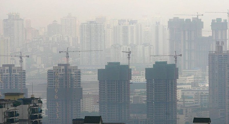 Property projects under go construction in downtown area on July 9, 2007 in Chongqing Municipality, China.China Photos/Getty Images