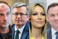 Paweł Kukiz, Bronisław Komorowski, Magdalena Ogórek, Andrzej Duda kolaż