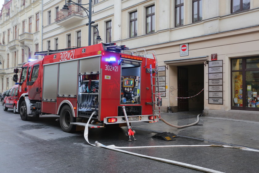 pożar przy Piotrkowskiej w Łodzi