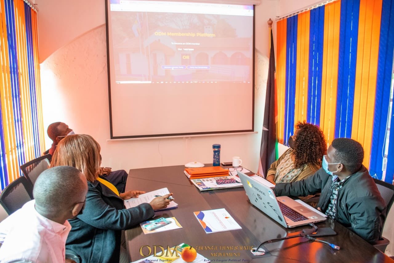 Political Parties registration officer Judy Gathoni at the ODM party headquarters