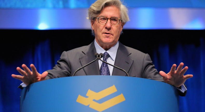 Barrick Gold Executive Chairman John Thornton attends the company's annual shareholders meeting in Toronto, Ontario.