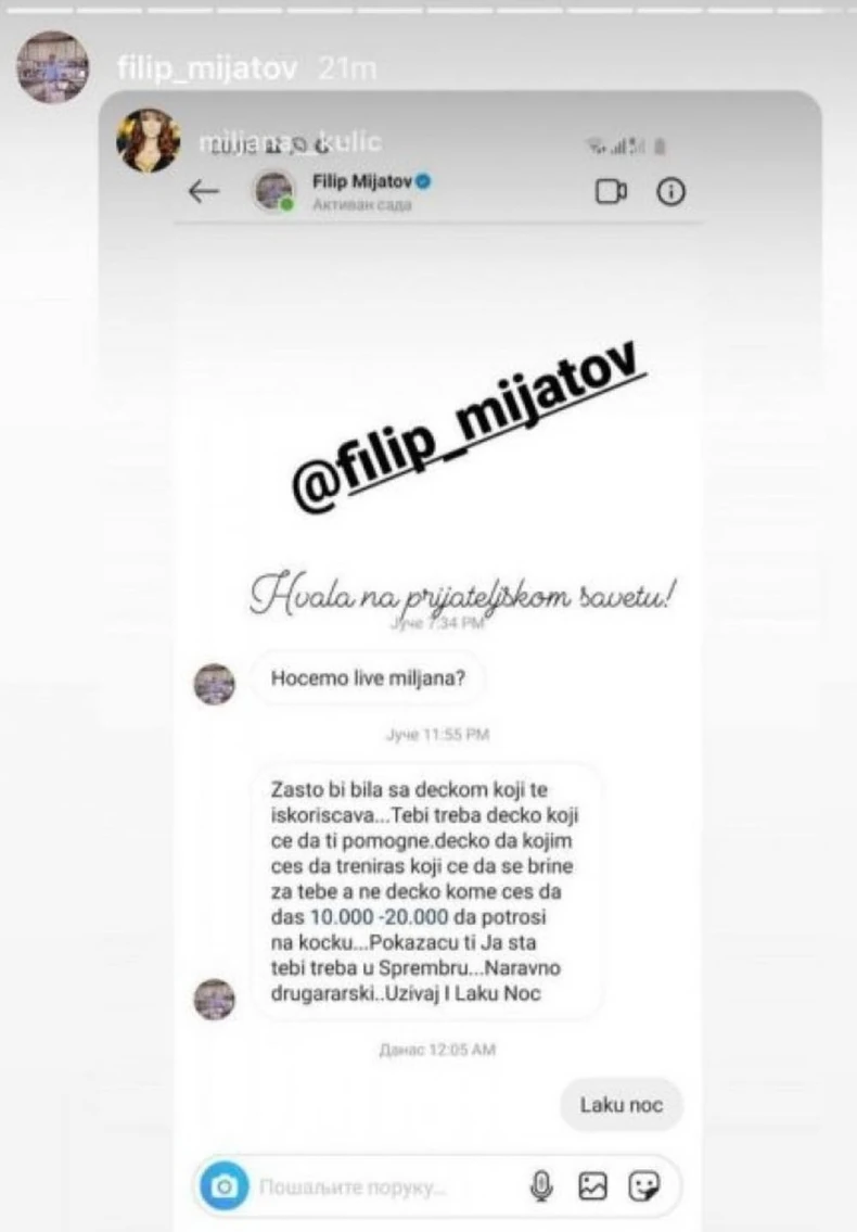 Miljana Kulić i Filip Mijatov - prepiska 