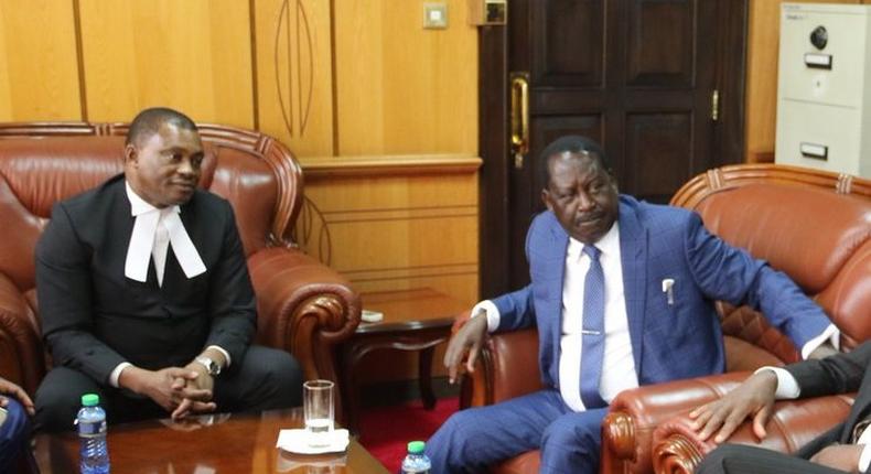 AU special envoy Raila Odinga with Speaker Justin Muturi