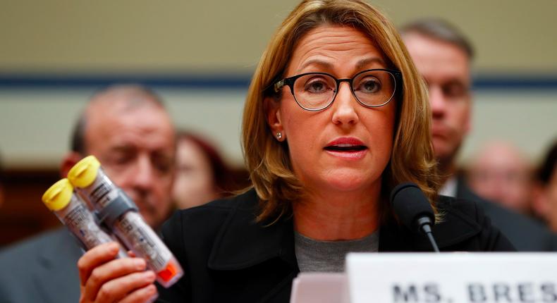 Mylan CEO Heather Bresch testifying on Capitol Hill in September.