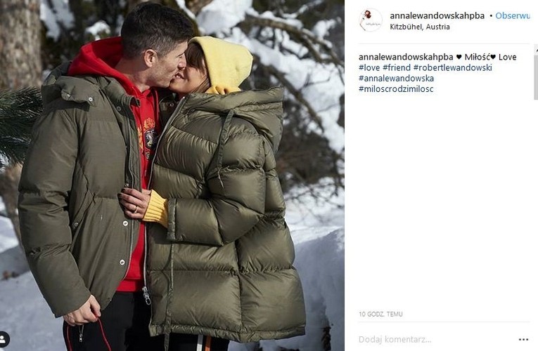 Anna i Robert Lewandowscy na zimowych feriach