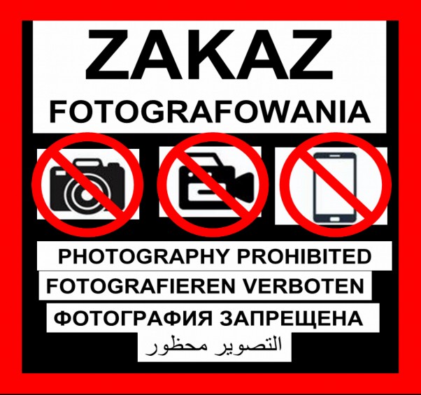 znak zakazu fotografowania