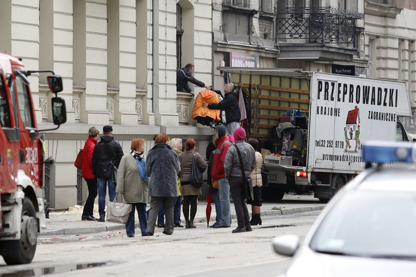 Katowice. Zawaliła się kamienica u zbiegu ulicy Sokolskiej i Chopina 