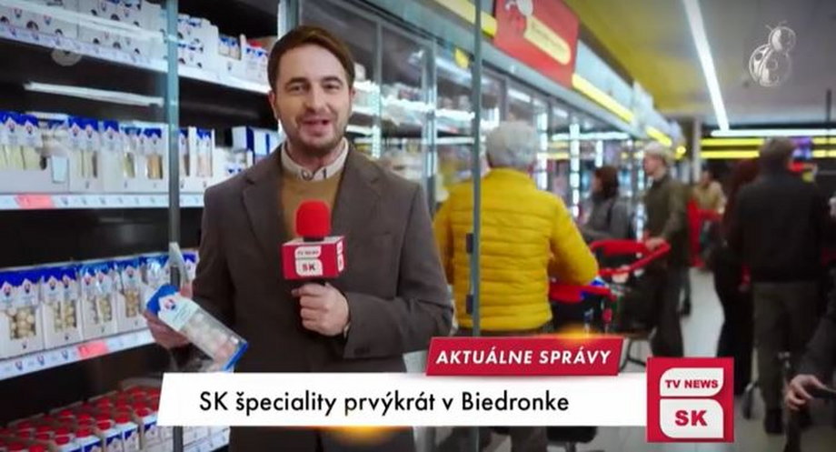 Screen z reklamy Biedronki w słowackiej telewizji