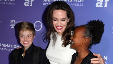 Angelina Jolie z córkami na premierze filmu "The Breadwinner"