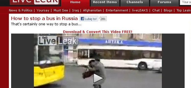 Tak w Rosji zatrzymuje się autobusy