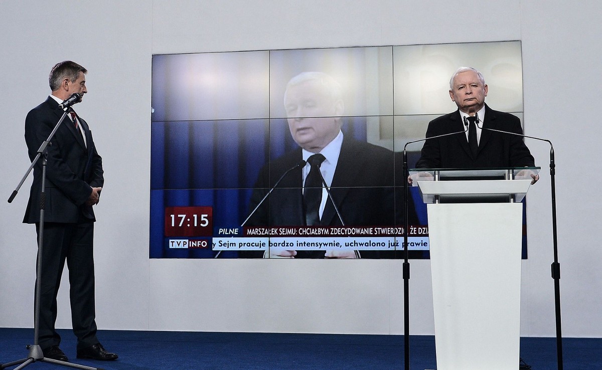 Marek Kuchciński i Jarosław Kaczyński