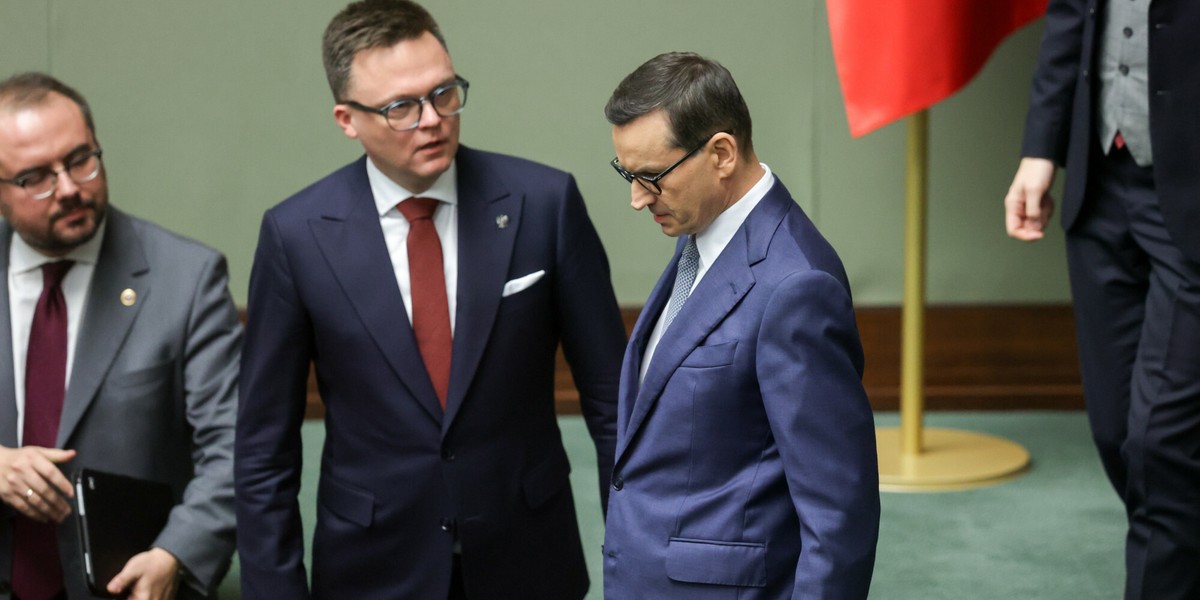 Od prawej: Mateusz Morawiecki i Szymon Holownia