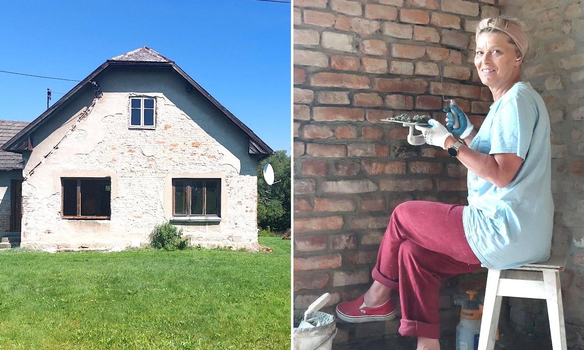 Para samodzielnie remontuje stary dom. Cegły pochodzą ze starej karczmy