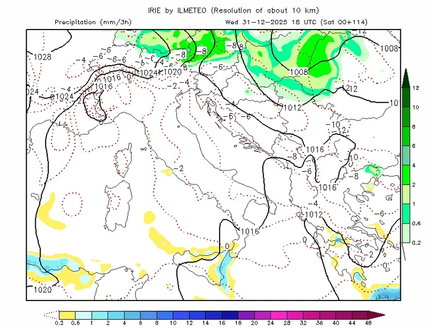 Mapa snega za Novu godinu