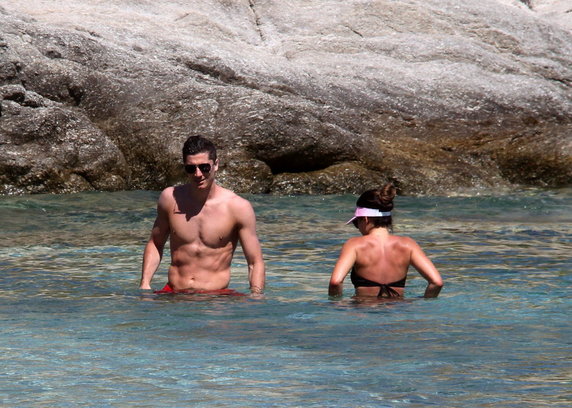 Robert Lewandowski na wakacjach z żoną Anną w 2016 roku 