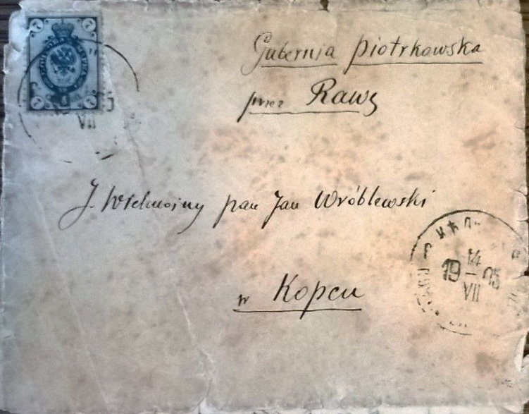 Koperta adresowana przez Henryka Sienkiewicza do Jana Wróblewskiego (fot. Pałacyk Henryka Sienkiewicza w Oblęgorku)