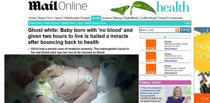 Urodziła dziecko, które nie miało kropli krwi. Maluch przeżył!
