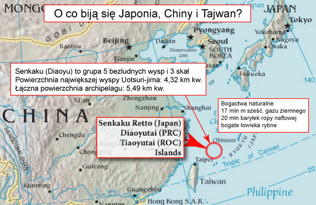 O co biją się Japonia, Chiny i Tajwan?