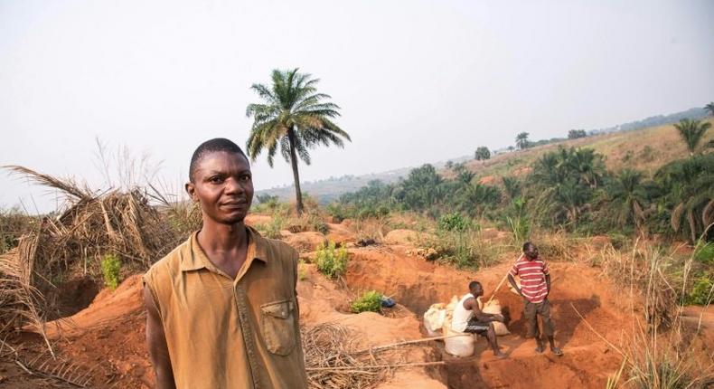 Diamond miner Banayi Ilunga works at an abandoned mine, hoping for a find that will be support his family. Violence in DR Congo's Kasai province has badly hit Ilunga, forcing him to move to mining areas which are safer but poorer in gems