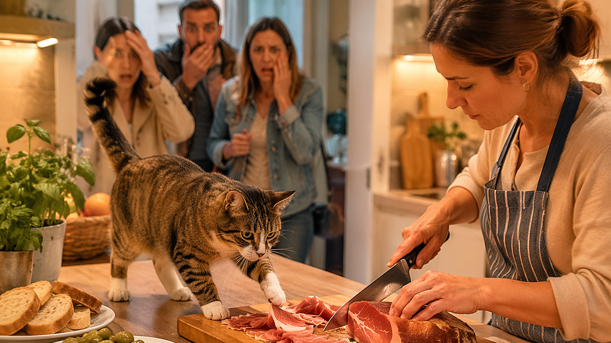 Mačka skače na kuhinjsku radnu površinu dok domaćica seče meze: Otišli u goste pa se zgrozili - 