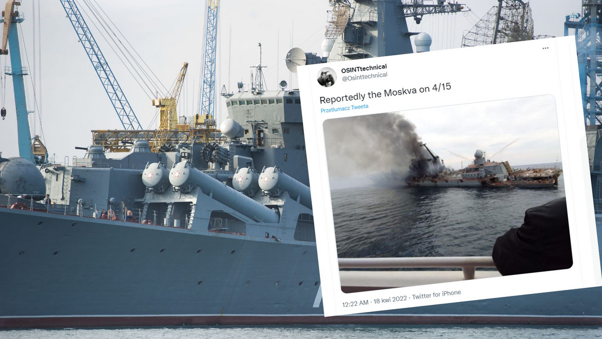 Agresja Rosji. Tak tonął krążownik "Moskwa"? Rzekome pierwsze zdjęcie