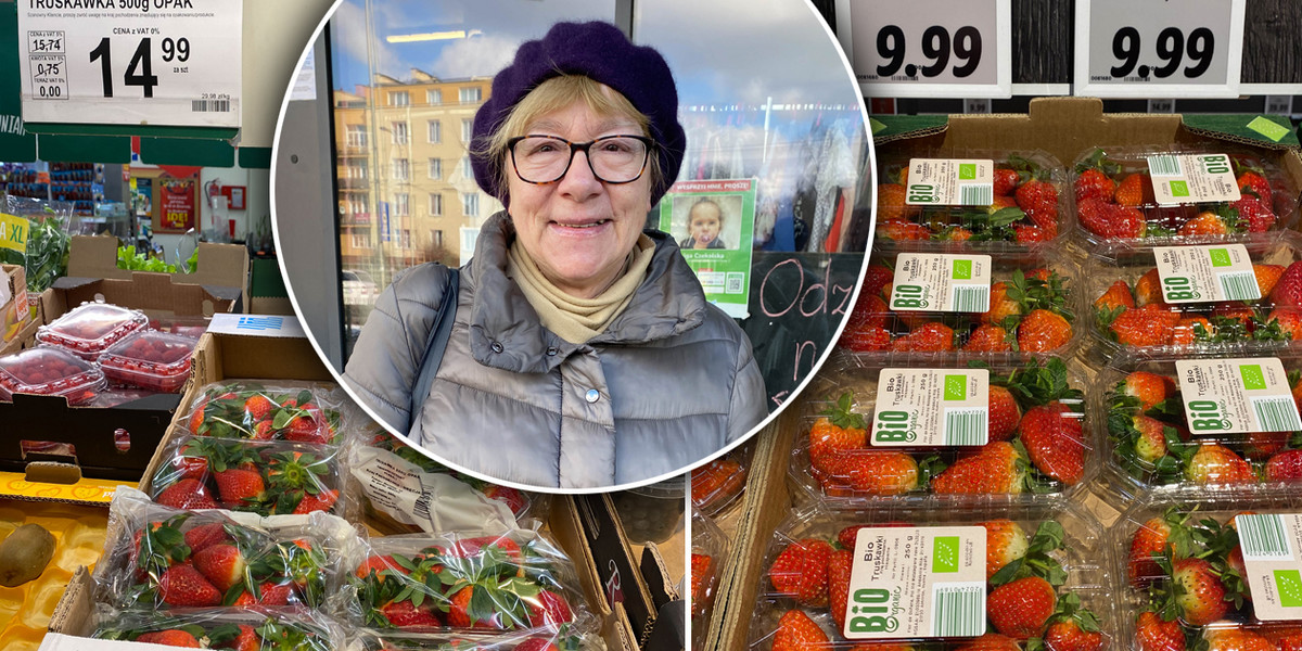 Pani Magdalena bardzo lubi truskawki, ale obecne ceny zagranicznych zniechęcają ją do kupna