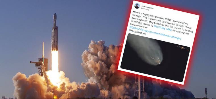 Lepszego wideo dziś nie zobaczycie. Niesamowite nagranie rakiety Falcon Heavy