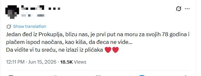 Objava na Tviteru koja je rasplakala region