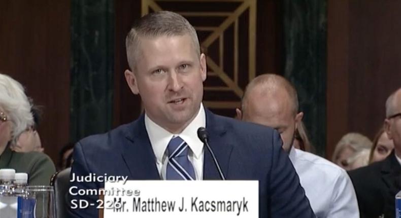 Matthew Kacsmaryk at the Senate Judiciary Committee's nomination hearing on December 13, 2017.U.S. Senate Committee on the Judiciary