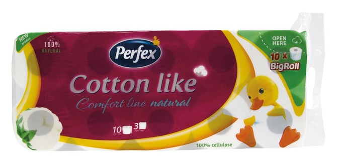 Toaletni papir Perfex Cotton Natural 3sl 10kom