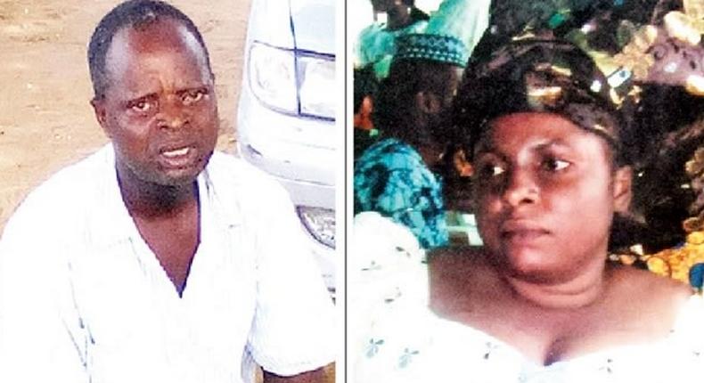 The suspect, Samuel Ambe and the murdered Mata Jideonu 