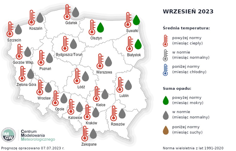 We wrześniu na północnym wschodzie może pojawić się więcej opadów