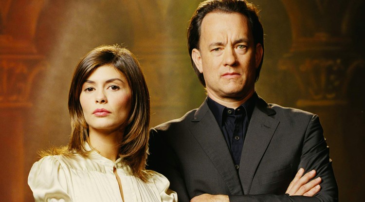 Audrey Tautou és Tom Hanks A Da Vinci-kód c. filmben.