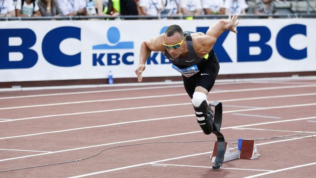 Oscar Pistorius w trakcie biegu