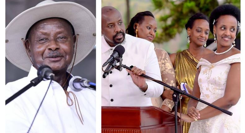 President Yoweri Museveni and his children