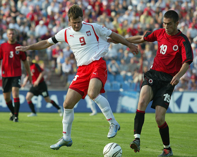Maciej Żurawski w meczu z Albanią