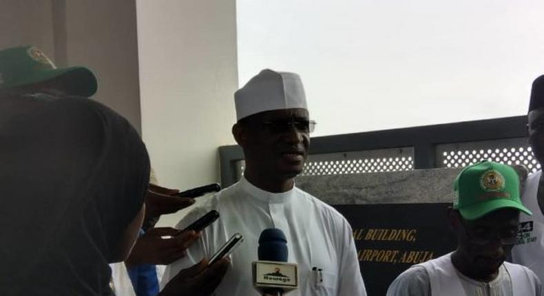 The Chairman/CEO, NAHCON, Alhaji Abdullahi Muhammad, addressing  members of the advanced party for 2019 Hajj operations in Abuja (NAN)