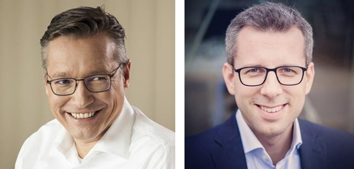 Od lewej: Paul van Arkel – Dyrektor Zarządzający Novartis ; Piotr Langer – Dyrektor ds. HR Novartis