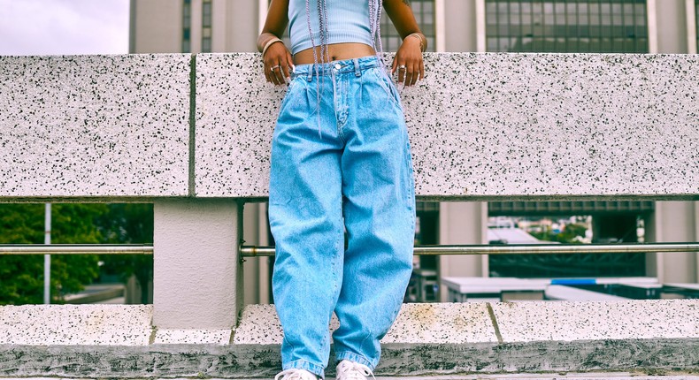 While millennials love skinny jeans, Gen Z prefers baggy denim. Delmaine Donson/Getty Images