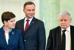 Beata Szydło, Andrzej Duda i Jarosław Kaczyński