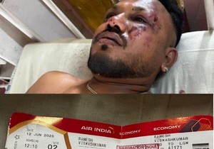 Višvaškumar Rameš, jedini preživeli iz aviona Er Indija koji se srušio na grad Ahmedabad odmah po poletanju za London, i njegova karta za ukrcavanje i broj sedišta | Foto: Hindustan Times